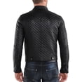 thumbnail image 3 of Men's Genuine Lambskin Leather Jacket Slim fit Motorcycle jacket A064, 3 of 4
