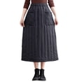 thumbnail image 3 of Bxsruta Skirts for Women, Women's Winter Thermal Down Skirt with Pockets, High Waist Warm Fluffy Skirt, 3 of 7