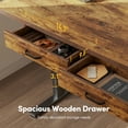 thumbnail image 3 of DESINO 55" × 24" Adjustable Height Electric Standing Desk with Double Drawer, Stand Up Home Office Desk with Splice Tabletop, Rustic Brown, 3 of 7