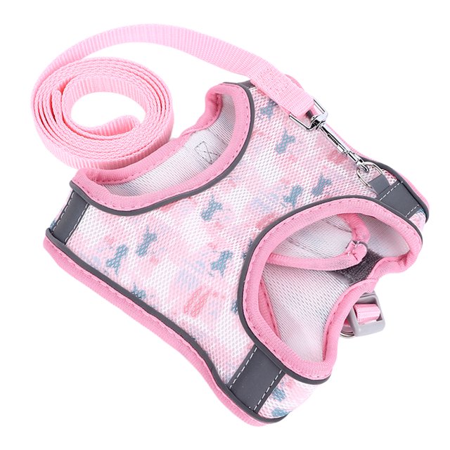 Pet Harness Leash Set, Breathable Dog Training Leash Mesh Breathable Dog Vest Harness Adjustable Pet Walking Harness With 1.5m Leash For Pet Outdoor Walking