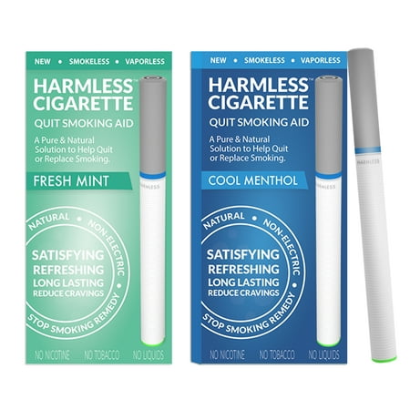 Harmless Cigarette Natural Craving Relief Smoking Cessation Aid, Fresh Mint & Cool Menthol, 2