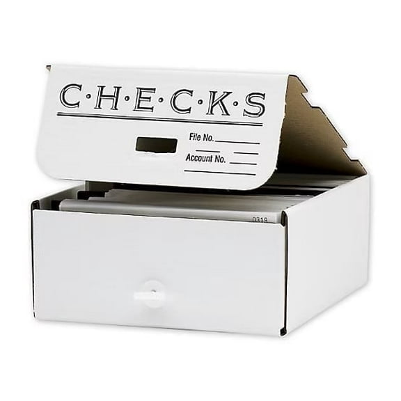 ABC Check Printing Check Storage Box, Cardboard, Quarter-Divided, 10 x 10 x 4.5 Inches, 3-Pack