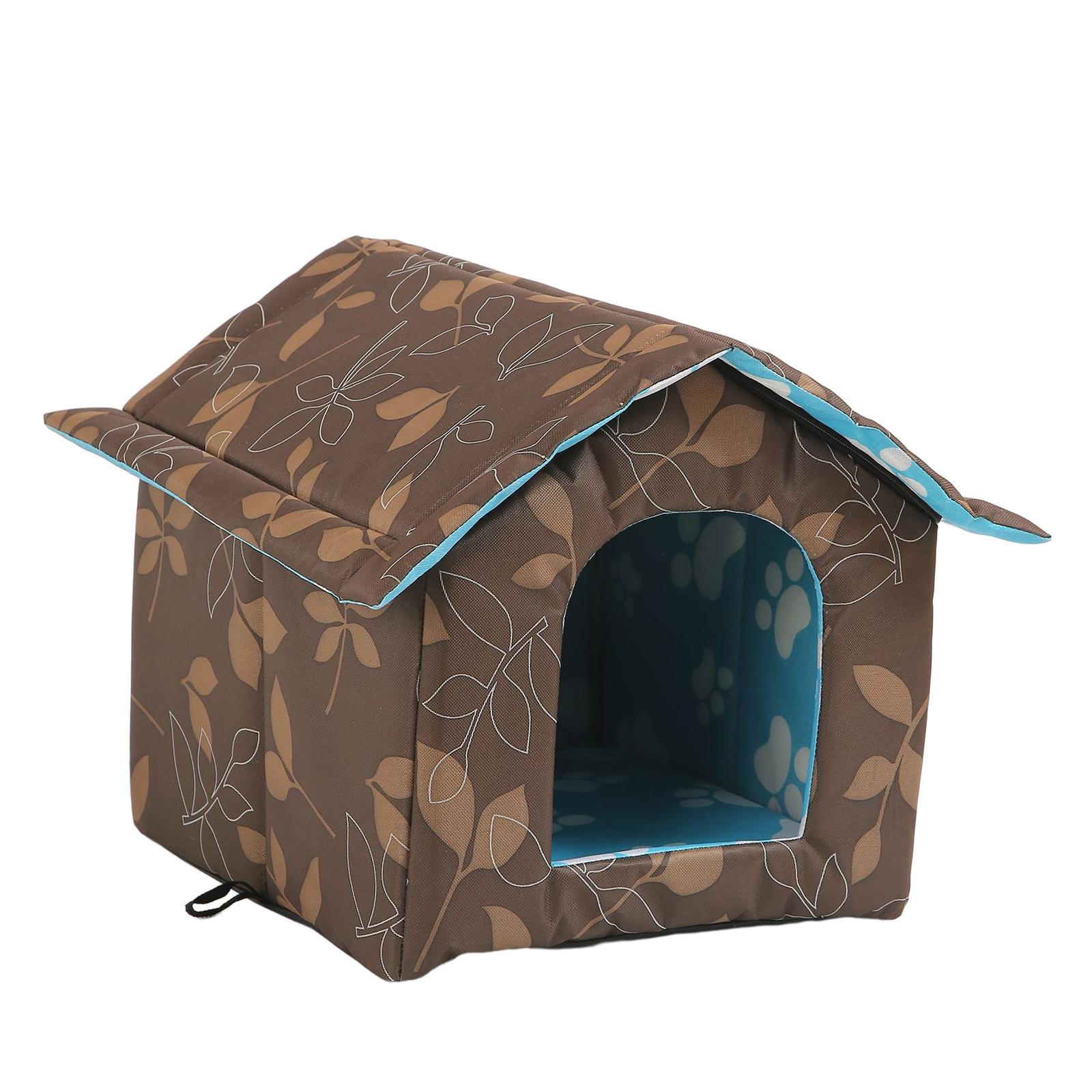 TOOYFUL TOOYFULStray Cats Shelter, Waterproof Outdoor Cat House ,Warm  Feral Cats Pet Cave for Winter Brown Small Cat Dog Pet Tent Bed Puppy Shelter , 40cmx38cmx35cm