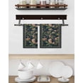 thumbnail image 3 of Black Flowers Kitchen Dish Towels for Drying Dishes Set of 2, Spring Floral Elegant Pastoral Vintage Waffle Weave Microfiber Hand Tea Bathroom Towels Quick Dry & Absorbent Towel 15.7x23.6, 3 of 7