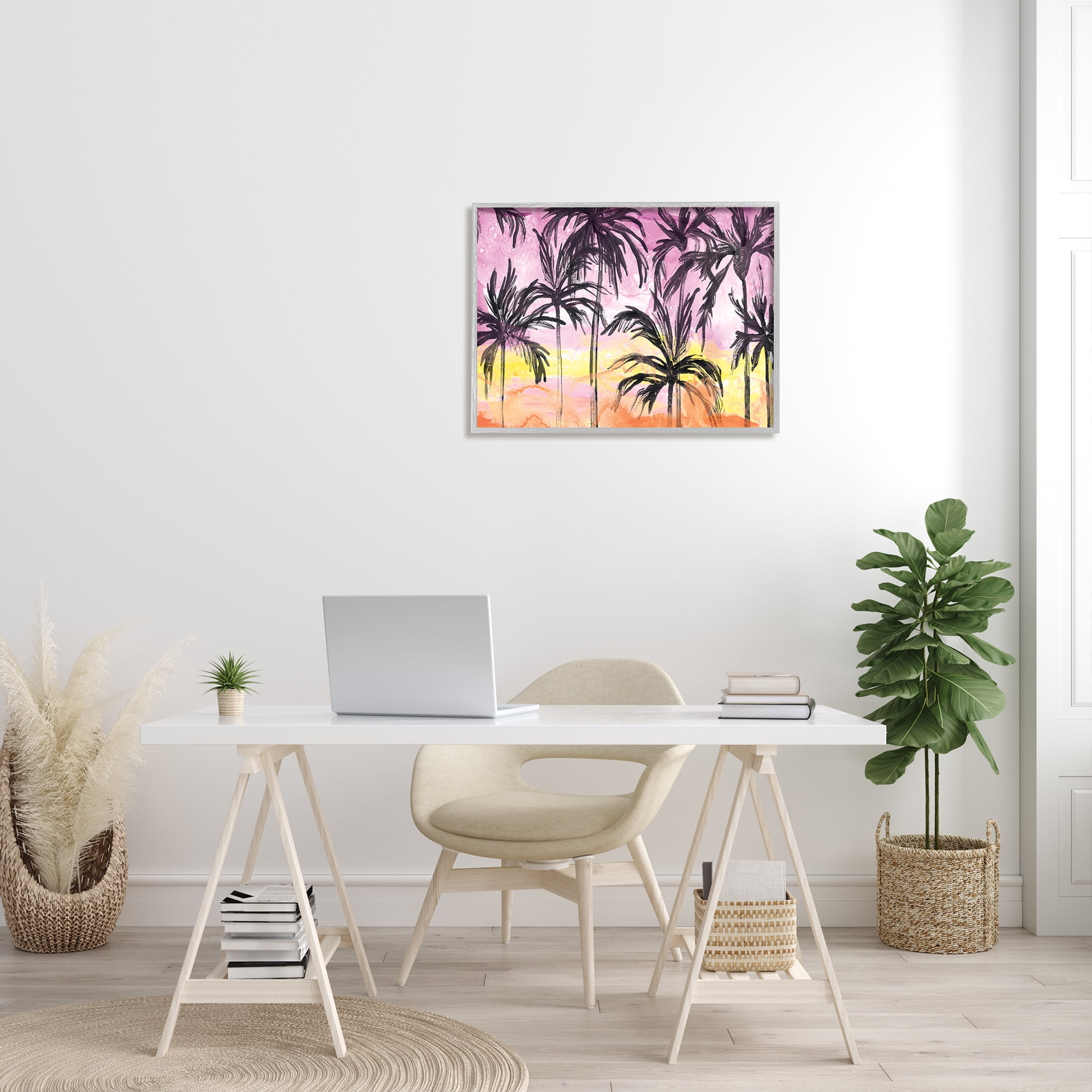 Stupell Industries Tropical Island Sunset Whimsical Palm Trees Silhouettes, 24 x 30, Designed by June Erica Vess