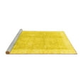 thumbnail image 2 of Ahgly Company Machine Washable Indoor Square Oriental Yellow Traditional Area Rugs, 7' Square, 2 of 4