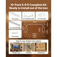 thumbnail image 4 of VEVOR 10-Pack 6.6 ft/2M U Shape LED Aluminum Channel, with Milky Cover, End Caps and Mounting Clips, Aluminum Profile for LED Strip Light Installations, Easy Installation, for Under Cabinet Counter, 4 of 9