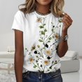 thumbnail image 2 of Camiseta ZOCANIA para mujer, estilo casual, mezcla de algodón y estampado floral, 2 of 2
