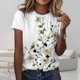 thumbnail image 2 of Camiseta ZOCANIA para mujer, estilo casual, mezcla de algodón y estampado floral, 2 of 2