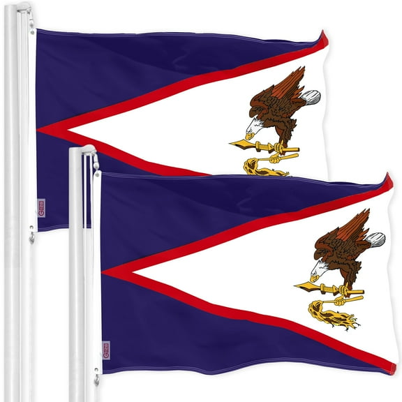 G128 2 Pack: American Samoa Flag | 3x5 Ft | Printed 300D Polyester - Indoor/Outdoor, Vibrant Colors, Brass Grommets, Quality Polyester, Much Thicker More Durable Than 100D 75D Polyester