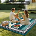 thumbnail image 4 of Teal Blue Anchor Outdoor Rug for Patio/Deck/Porch, Non-Slip Large Area Rug 3 x 5 Ft, Nautical Summer Beach Coastal Ocean Indoor Outdoor Rugs Washable Area Rugs, Reversible Camping Rug Carpet Runner, 4 of 8