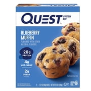 Quest Protein Bar, Blueberry Muffin Flavor, 21g of Protein, Gluten Free, 4 Count