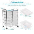 thumbnail image 2 of Carrito Auxiliar Costway Almacenamiento 15 Cajones Estructura Metálica Organizador 62.5 x 37 x 87 cm Claro, 2 of 6