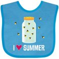 thumbnail image 3 of Inktastic I Love Summer Cute Fireflies Boys or Girls Baby Bib, 3 of 4
