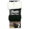 thumbnail image 6 of Huggle Slipper Socks, Ultra Plush Cable-Knit Non Slip Socks, Fleece Lined, One Size Unisex, Gray, 6 of 7