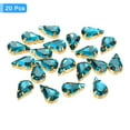 thumbnail image 3 of Unique Bargains 20Pack Teardrop Sew on Rhinestone - 8x5mm Glass Teardrop Crystal Rhinestones in Gold Prong Setting (Lake Blue), 3 of 7