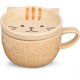 thumbnail image 1 of Ventas promocionales, taza de café de cerámica para gatos con Tapa, tazas de café o tazas de té kawaii para amantes de los gatos, divertidas tazas de desayuno con forma de gato par, 1 of 4