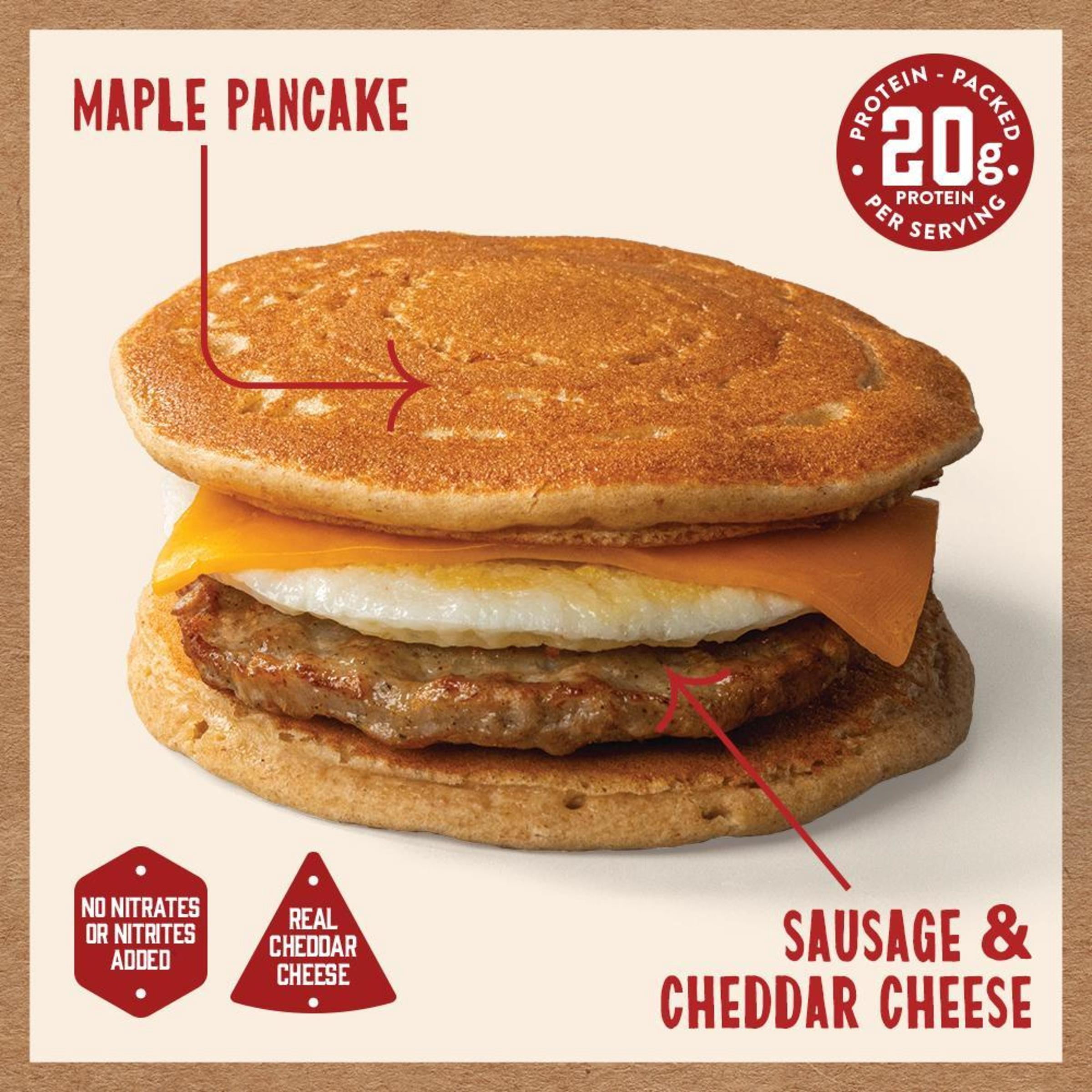 Kodiak Protein-Packed Frozen Breakfast Sandwiches, Sausage and Cheddar, 2 Count