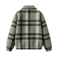 thumbnail image 7 of AnuYalue Womens Fleece Jacket Full Zip Plaid Winter Warm Coat Plush Long Sleeve, Ribbed cuffs, Cozy Outerwear with Pockets, 7 of 7