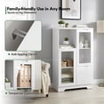 thumbnail image 5 of Leumius Sideboard Cabinet with Storage,Buffet Cabinet with Glass Doors & Drawer,Open Storage Cabinet for Living room,White, 5 of 8