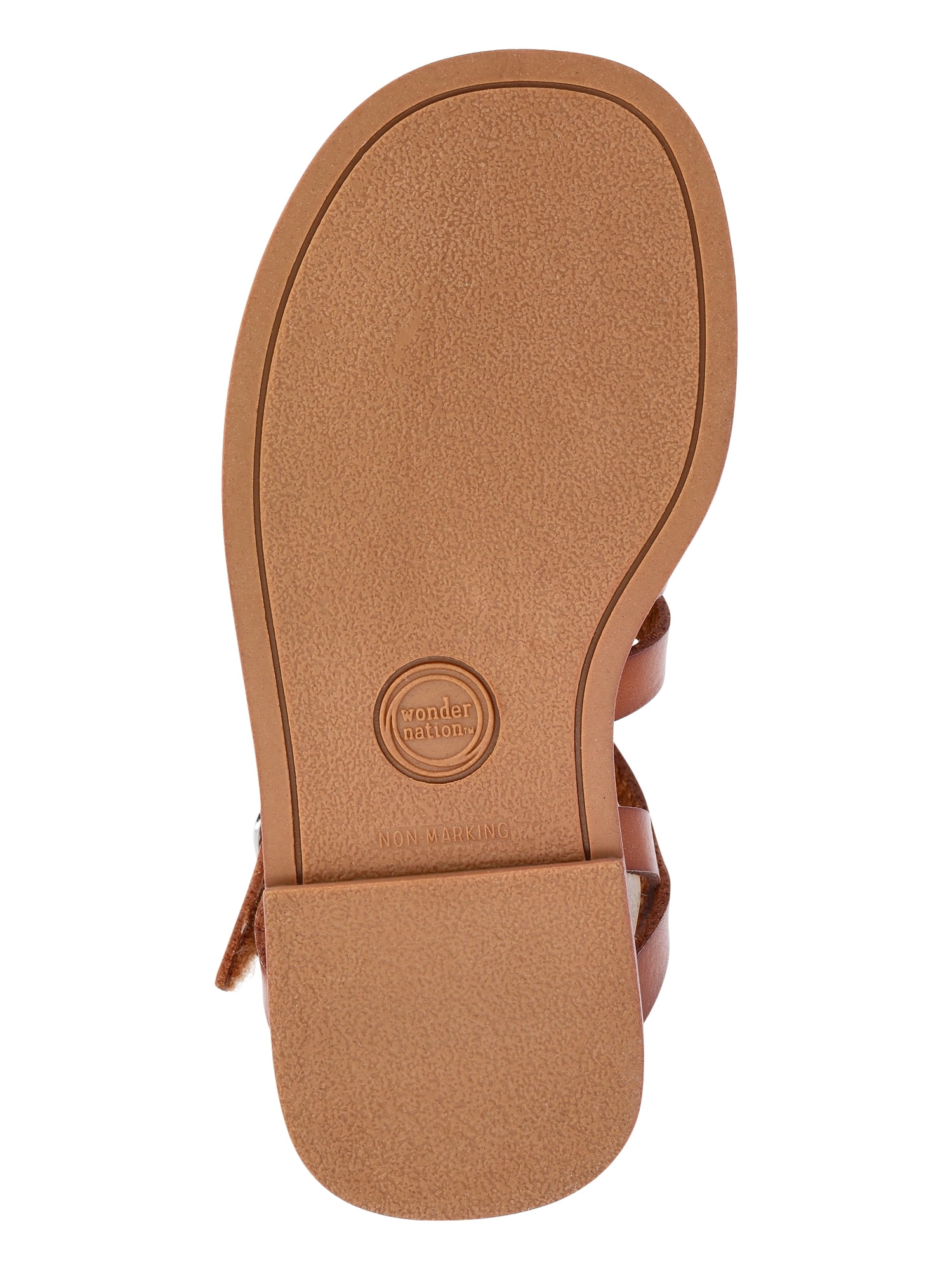 Wonder Nation Toddler Girls Floral Faux Leather Fisherman Sandals