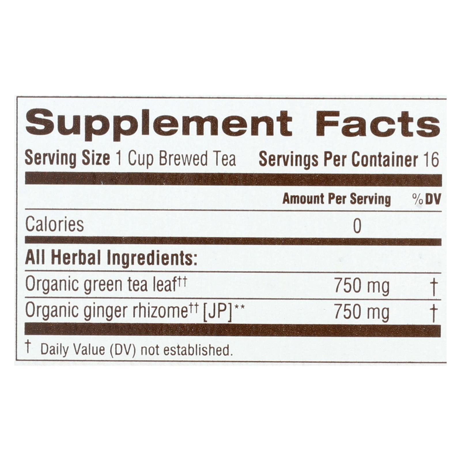 (6 Pack)Traditional Medicinals Organic Green Tea Ginger Tea Bags, 16 ct.