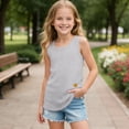thumbnail image 2 of Wxirdiow Tank Tops Girls' Crop Tank Top Soft Ribbed Sleeveless Racerback for Dance Sports & Layering Grey Size,12-18 Months, 2 of 6