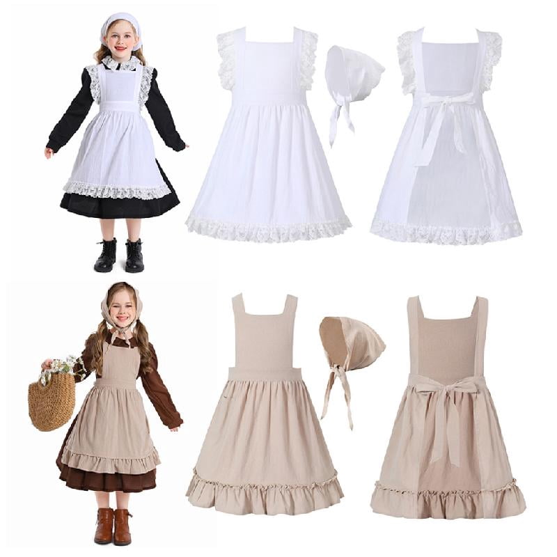 Aellinatey Maid Apron Kitchen Cooking Baking Cleaning Apron for Girl Women Halloween