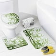 thumbnail image 4 of Beautiful Bamboo Shower Curtain Sets for Bathroom, 4Pcs Natural Green Tree Plants Bathroom Sets with Non Slip Rugs, Toilet Lid Cover, Bath Mat, Shower Curtain, Bathroom Decor, 4 of 8