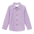 thumbnail image 3 of GobdXE Boys Girls Spring Fall Long Sleeve Striped Button Down Shirt Collared with Chest Pocket Back to School Casual Top Size:6-7 Years, 3 of 6