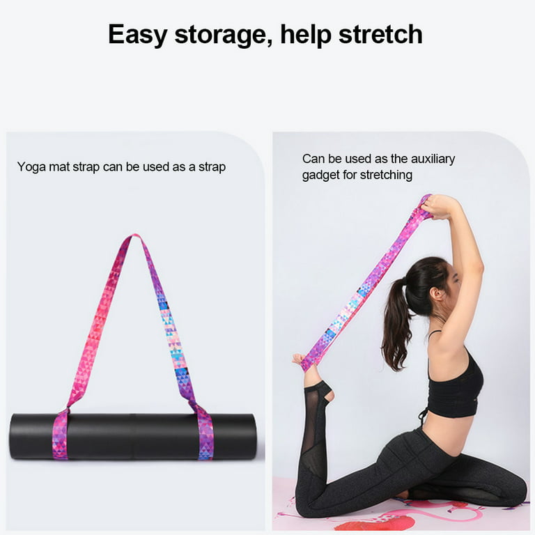 Famure Yoga belt-Yoga Mat Strap Elastic Adjustable Sling for Carrier  Stretching Daily Workout