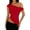Red, variant on PRETTYGARDEN Womens Summer Off The Shoulder Crop Tops Sleeveless One Shoulder Ruched Asymmetrical Y2K Going Out Tank Top