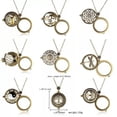 thumbnail image 3 of HOOUN Fashion Bronze Magnifier Glass Chain Pendant 5X Magnifying Necklace Grandma-sun flower, 3 of 5