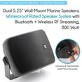 thumbnail image 4 of PYLE PDWR55BTRFB - Dual 5.25’’ Wall-Mount Marine Speakers, Waterproof Rated Speaker System with Bluetooth + Wireless RF Streaming, 800 Watt, 4 of 4