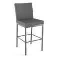 thumbnail image 1 of Amisco Perry Plus 30" Bar Stool - Grey Woven Fabric/Glossy Grey Metal, 1 of 10