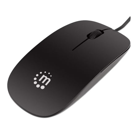 UPC: 0766623177658 | Manhattan Silhouette Optical Mouse USB  Three Buttons with Scroll Wheel  1000 dpi  Black