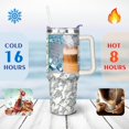 thumbnail image 4 of 40oz Cute Ocean Life Turtle Stainless Steel Flip Straw Tumbler Spill Proof Travel Cup Double Wall Vacuum Insulated Coffee Mug with Top Handle, 4 of 6