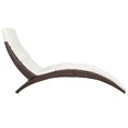 thumbnail image 4 of vidaXL Chaise Longue Pliante avec Coussin en Rotin Synthétique Brun, 4 of 5
