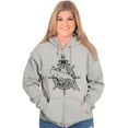 thumbnail image 4 of Nautical Whale Wheel Spiritual Animal Unisex Fleece Graphic Zip Up Hoodie Brisco Brands 4X, 4 of 5