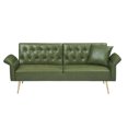 thumbnail image 4 of Mitinya Polyurethane Modern Leather Futon Sofa, Green, 4 of 7
