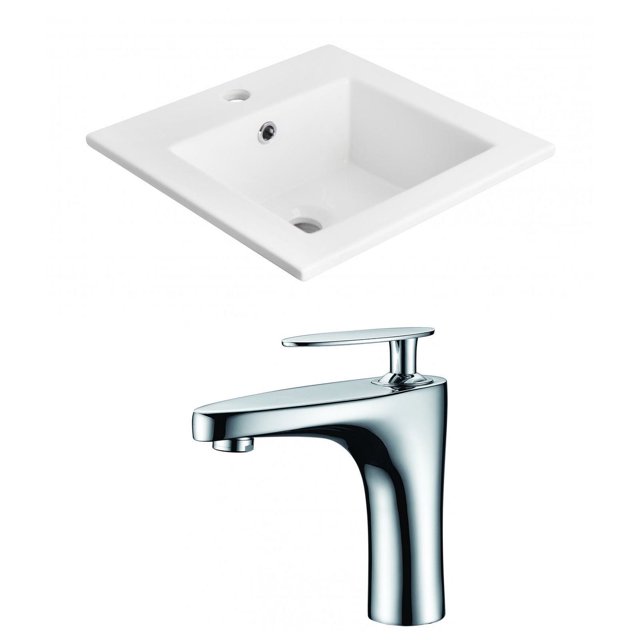 American Imaginations 48-in. W 3H8-in. Ceramic Top Set In White Color AI-15856