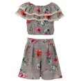 thumbnail image 1 of Little Girl Girls 2 Pieces Pant Set Floral Casual Summer Birthday Outfit Coral 4 JKS 2131 BNY Corner, 1 of 4