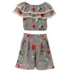 Big Girl Girls 2 Pieces Pant Set Floral Casual Summer Birthday Outfit Coral 8 JKS 2131 BNY Corner