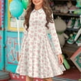 thumbnail image 2 of DISNIMO Girls Heart Dress Kids Long Sleeve Skater Dress Girls 3-4 Fall Girls Dresses Casual Midi Dress Girls Long Sleeve Twirly Dress Children Skater Dress Kid Girl Outfit Dress Little Girls Button, 2 of 7