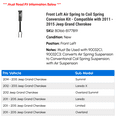 thumbnail image 2 of Front Left Air Spring to Coil Spring Conversion Kit - Compatible with 2011 - 2015 Jeep Grand Cherokee 2012 2013 2014, 2 of 2