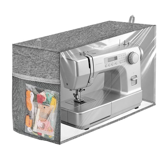 EEEkit Sewing Machine Cover, Sewing Machine Dust Cover with Storage Pocket, Protective Cover Fit for Singer, Brother and Standard Machines, 17.5 x 8.2 x 12 in