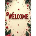 thumbnail image 4 of Welcome Decorative Banner with Roses and Hearts for Parties Events Celebrations Wedding Backdrop Party Decoration and Indoor Photography Background, 4 of 4
