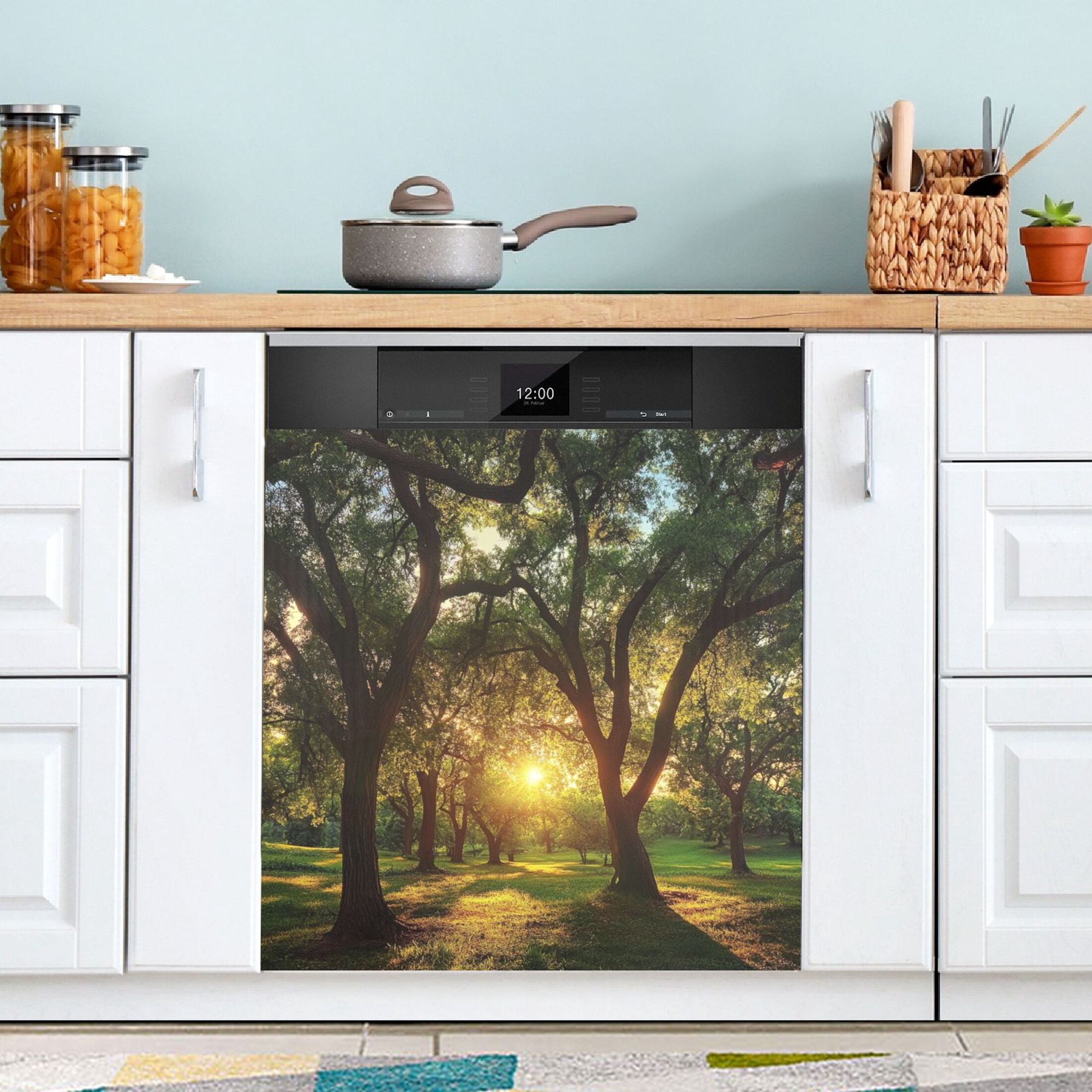 Dishwasher Magnetic Sticker 23x26 Inch Refrigerator Magnetic Sticker Washing Machine Magnetic Sticker Kitchen Panel Magnetic Sticker Home Decor Big Summer Tree