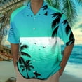 thumbnail image 2 of TAIAOJING Mens Hawaii Button Down Shirts Short Sleeve Short Sleeved Casual Style Shirt 3D Print Seaside Coconut Sunset Print Short Sleeved Cardigan Button Lapel Shirt, 2 of 4