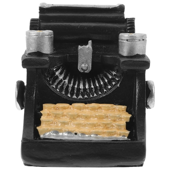 PAMINGONO Mini Typewriter Black 1Pack 2.2x2.1x2.0in Resin Craft Miniature Dollhouse Accessories
